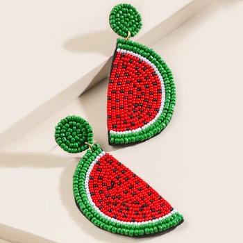 E-comm: National Watermelon Day - Katelin Watermelon Wedge Statement Earrings